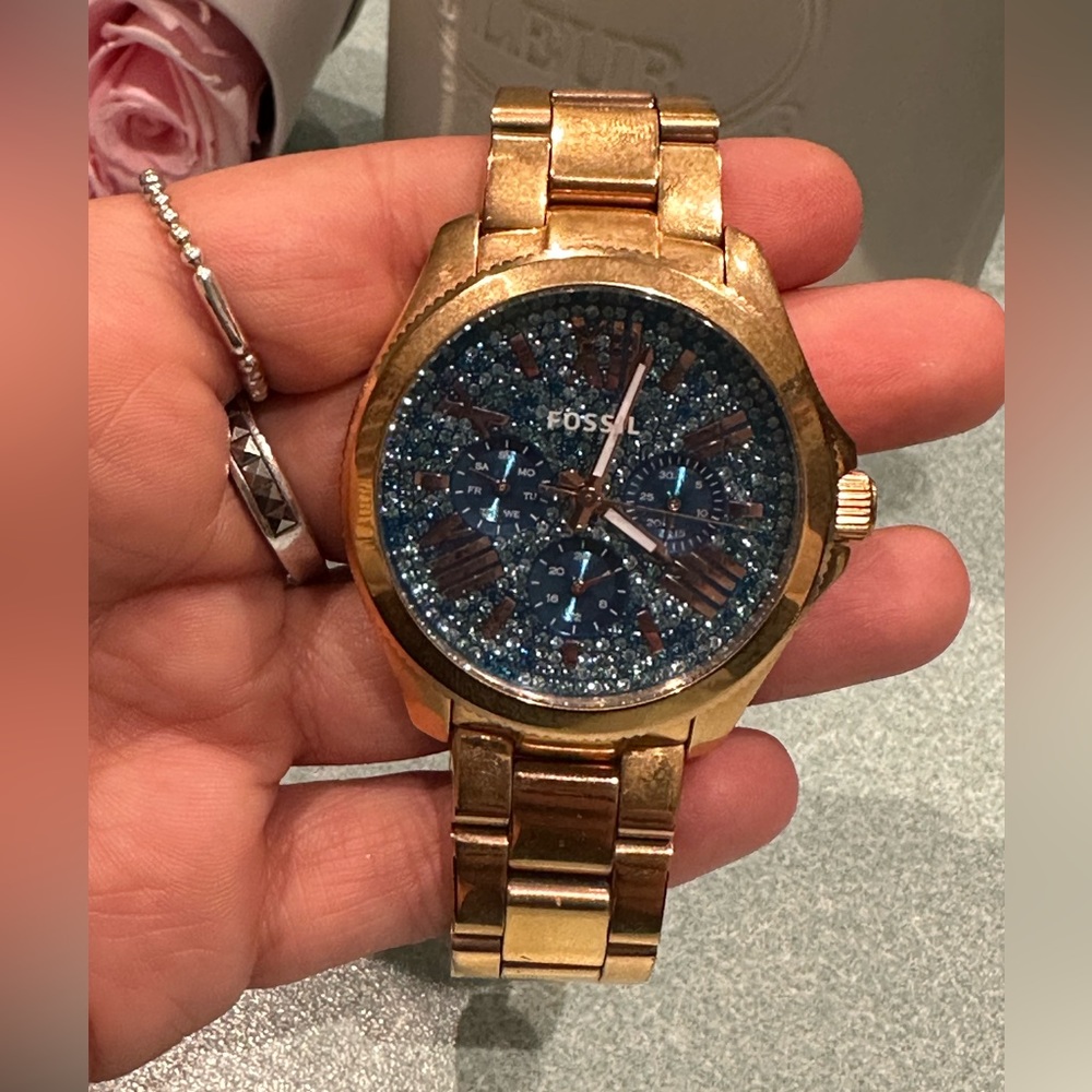 Fossil Teal Crystal Watch
